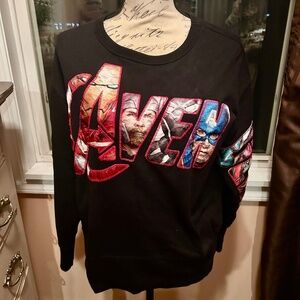 Disney Marvel Avengers Embroidered Long Sleeve Sweatshirt Size Medium Adult